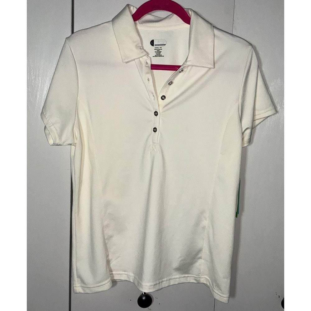 Izod Cool Fix Women's L New With Tags Golf Shirt 20 X 24 Cream